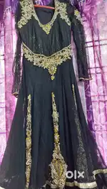 Wedding wear black frock white stone  work n bottom