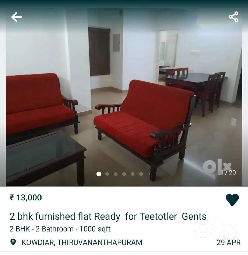 Furnished  A/C  ladies' flat sharing  Heart of city