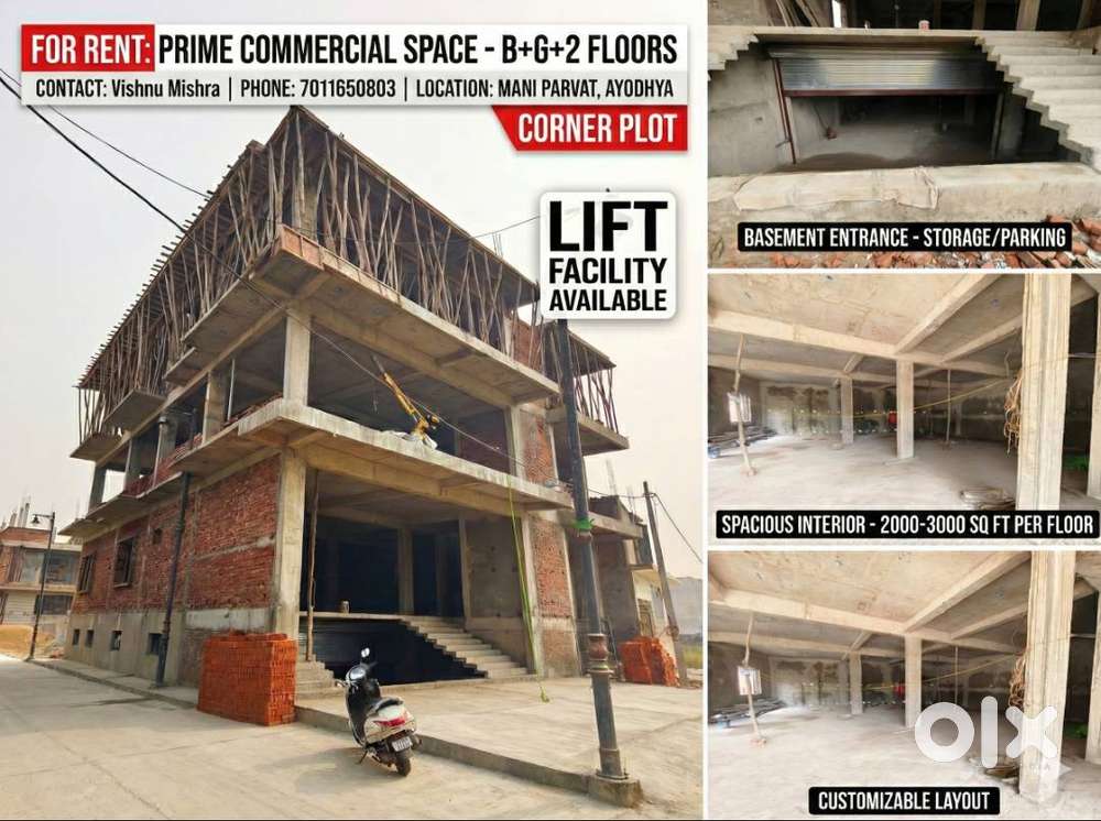3300 Sq Ft Commercial Building with Lift  Corner Plot  Ayodhya