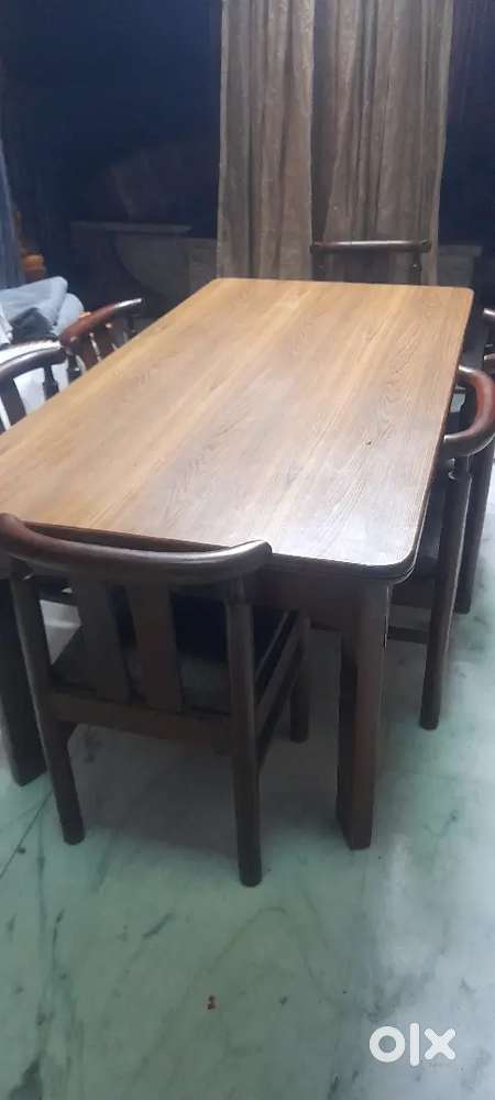 Dining table with six chairs