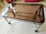 Coffee Table for Living Room with Glass Top and Wheel