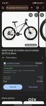 NINETYONE 29 HYDRA X SS FS D/DSIC BCIYCLE Silver