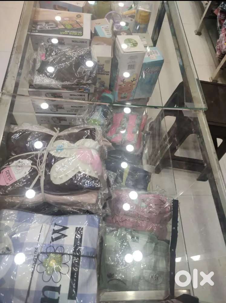 Shop racks and counter table