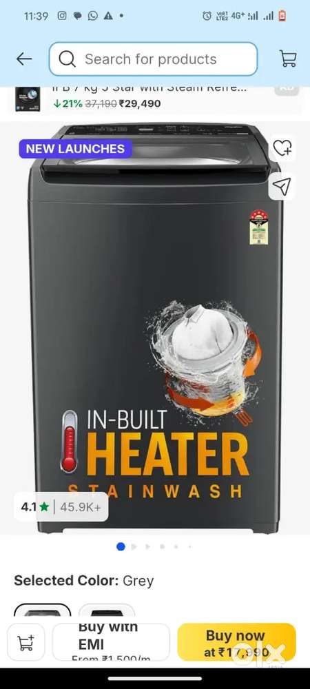 8kg sill pack washing machine