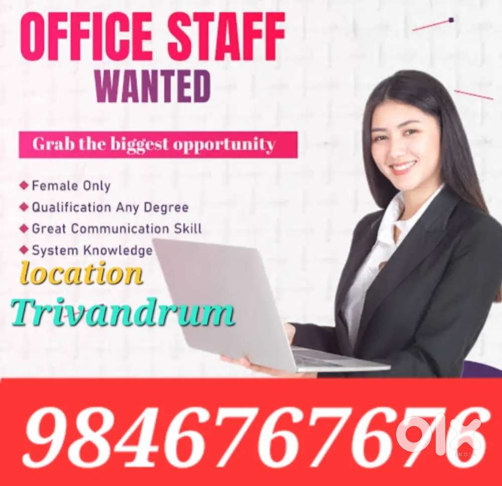 Office staff,    female. location jagathy, trivandrum