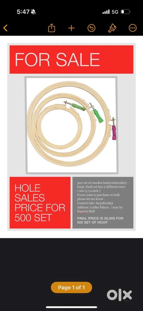 Hand embroidery Hoop Set in Bulk