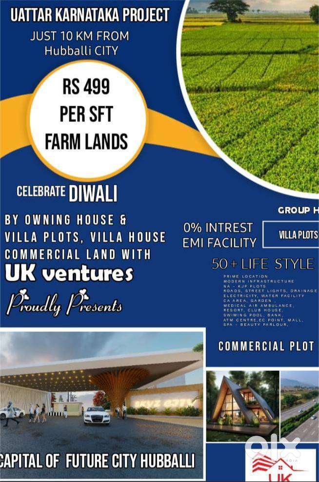 5 gunta farm land plots & na kjp plots for sale near hubballi.