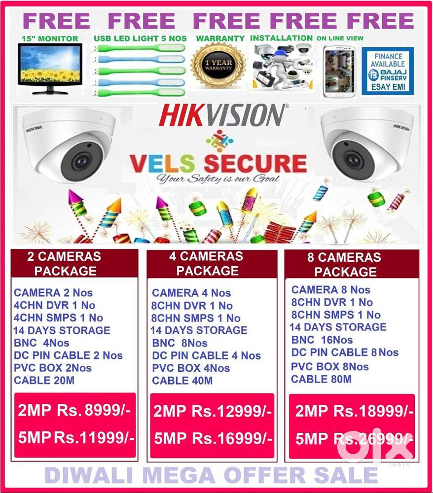 MEGA  MEGA ATHIRADI DIWALI  DISCOUNT SALE  2MP HIKVISION CCTV