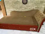 Wooden sofa cum bed and wooden Dinning table