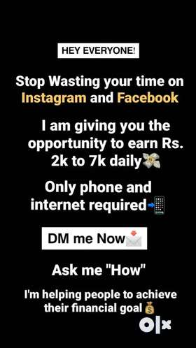 Work from anywhere online project using social media handles earn daily basic or daily basis earning...