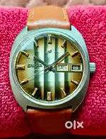 VINTAGE WATCH ENICAR AUTOMATIC DAY DATE DUAL TONE DIAL ORIGINAL CONDIT