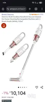 Deerma cordless handheld vaccum cleaner for home
