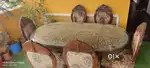 Shesham wood sofa set with dining table and tea table