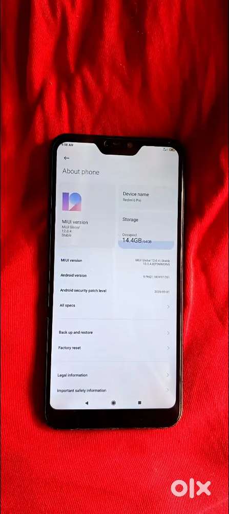 Redmi 6 pro 64gb ram 4gb