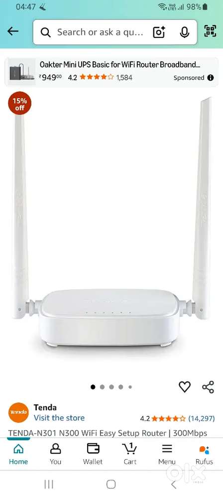 TENDA 300N WIFY ROUTER FOR SALE