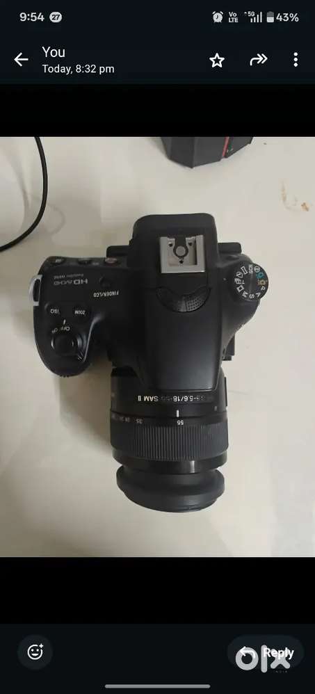 Sony DSLR camera with bag and belt