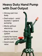 Hand operated water pump with Over head tank pumping facility
