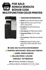 konika minolta c258 urgent money required
