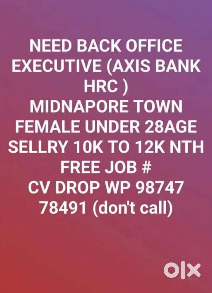 Back office job banking chanal (free job)