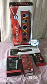 Dj music system tower speaker 4 channel mixer with dinamic mic a