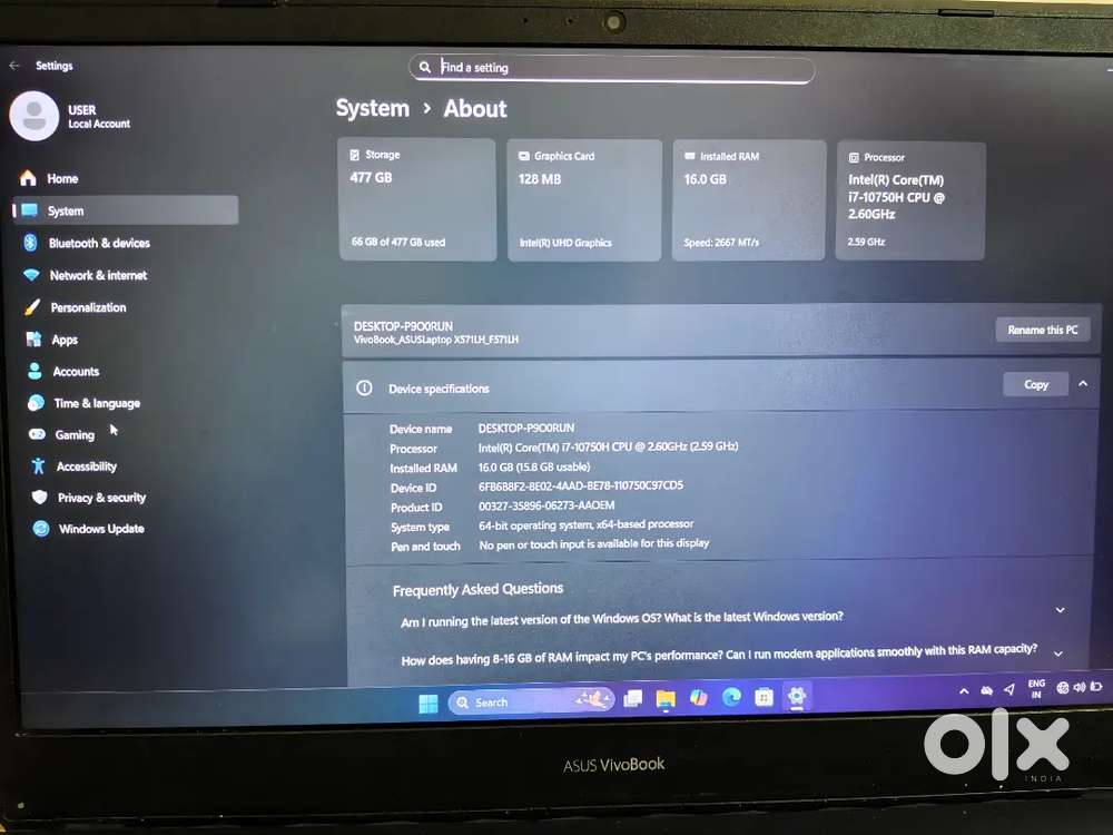 Asus Vivobook gaming laptop