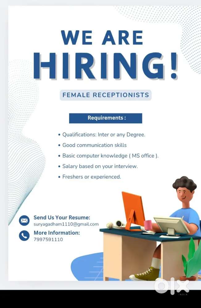 Urgently Required Female Receptionists