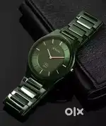 Titan Edge Ceramic Analog green watch