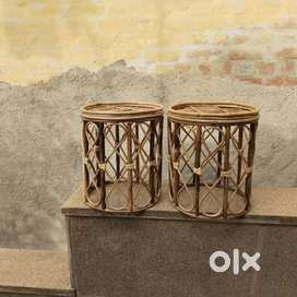 Handicraft cane  and bamboo sitting stool for home garden and hotal