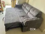 Premium 3-Seater Sofa Cum Bed – Soft Suede Finish, Excellent Condition