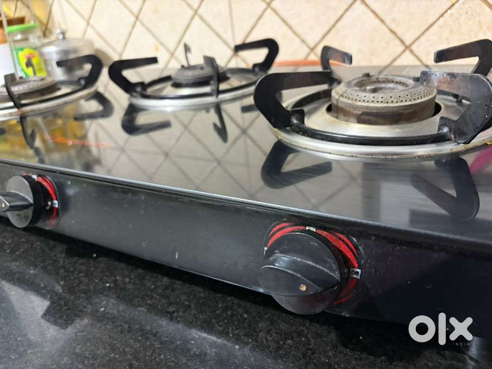 3 burner Glass Gas stove
