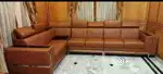 L shape sofa set with designing handle with beautiful colour