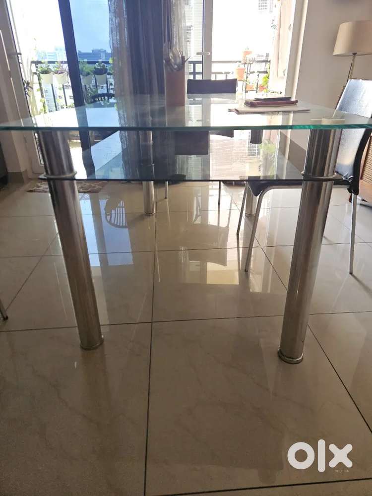Glass dining table
