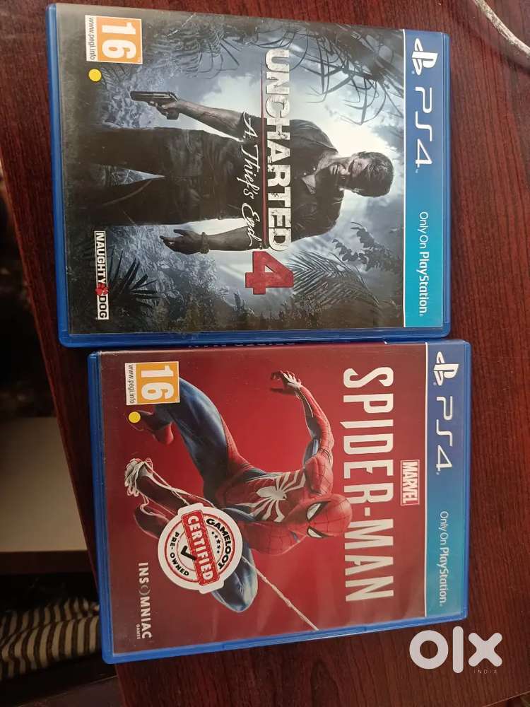 Spiderman and uncharted 4 ps4 game