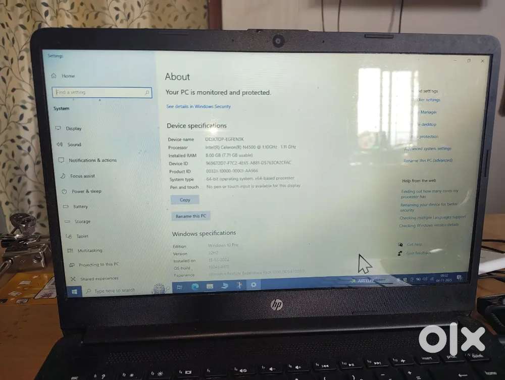 Selling a hp laptop bought in 2021