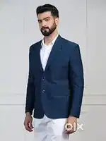 BLAZER Dark Blue Blazer , Sweatshirt Sky Blue Full Sleeve, White Shirt