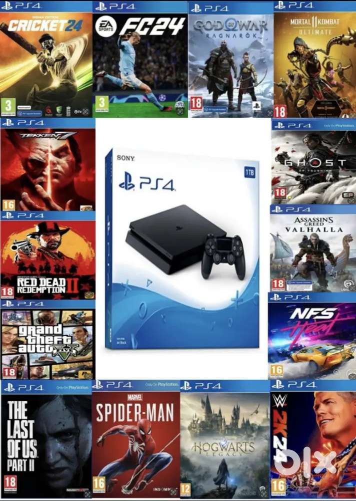 PlayStation 4 consoles with 100+ games bundle with warranty