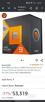 AMD Ryzen 9 7900X 3D Desktop Processor 12 cores 24 Threads