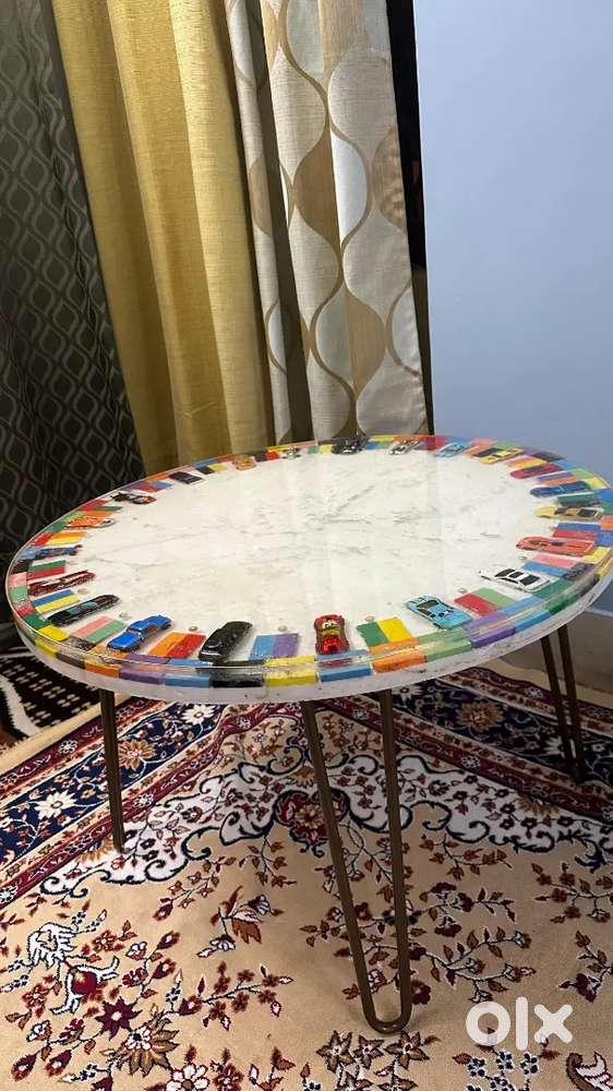 Coffee table kids room 30 inches resin art table