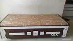 Urgent sell Single wooden box bed with kurl on matress