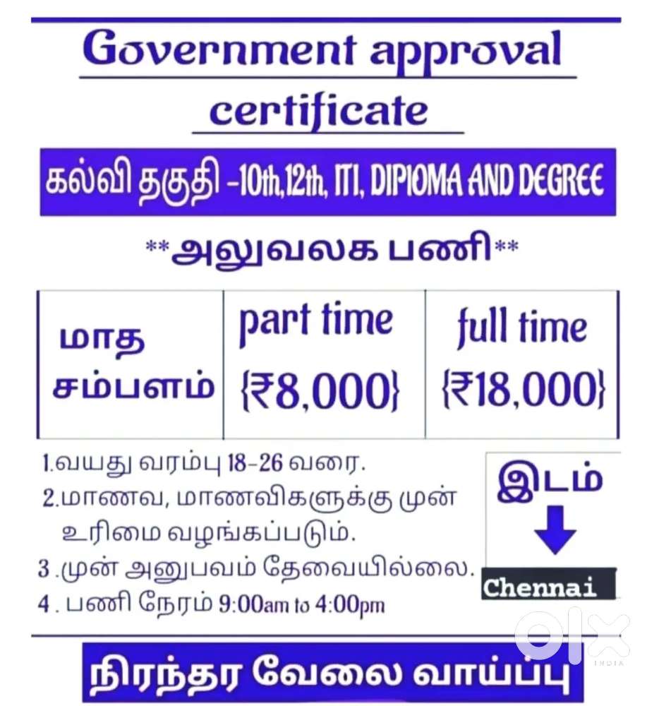 PERMANENT JOB VECANCY AVAILABLE