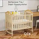Baby teddy Crib along with mattress and mosquito net