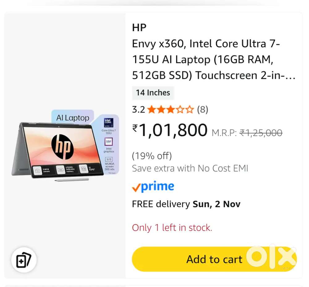 HP Envy x360 2-in-1  13th Gen Intel i7 360 flipUnused Box Condition