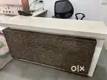 Designer reception table with unique front panel design w light board