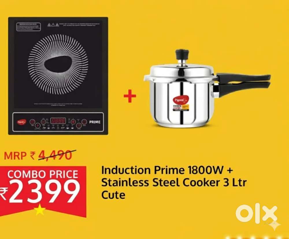 Pigeon Induction Cooktop  Egnite  1800W & 3 L Cooker (1 year warranty)