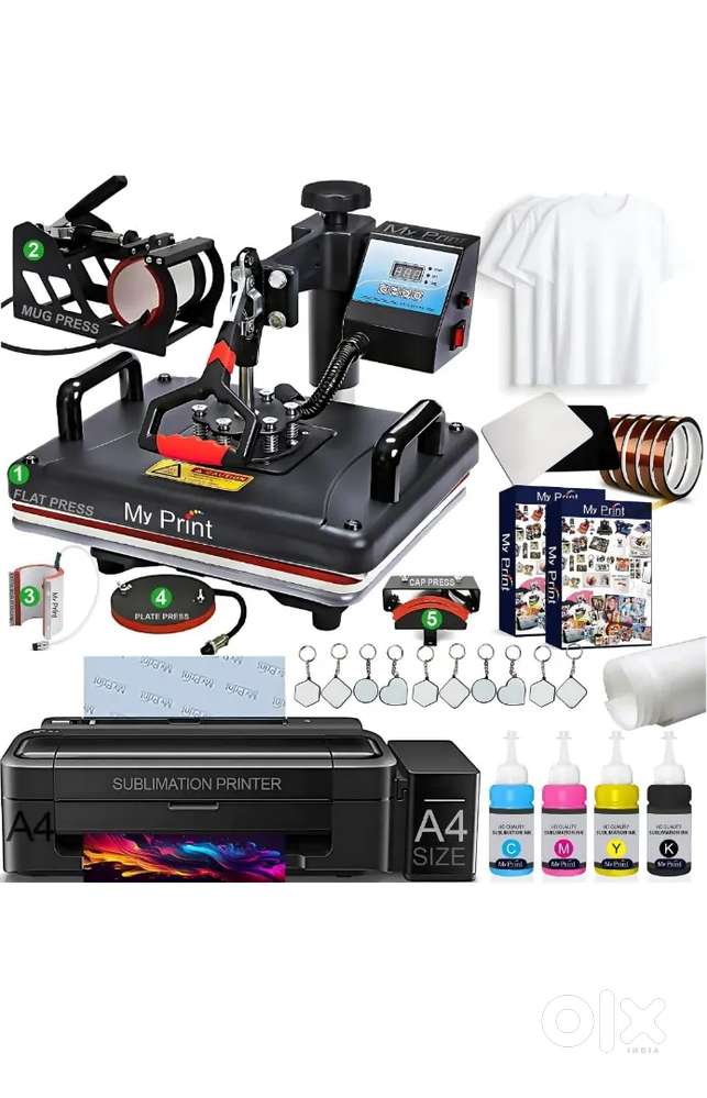 5 in 1 tshirt printing machine with printer
