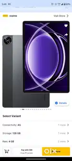 Realme pad 2 lite 4g +wifi