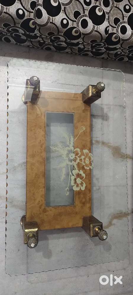 Nine seaters sofa nd wooden table with glass top