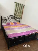 Metal Cot with smooth Hydrolic Storage system