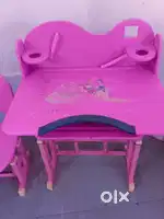 Pink Study table with chair
