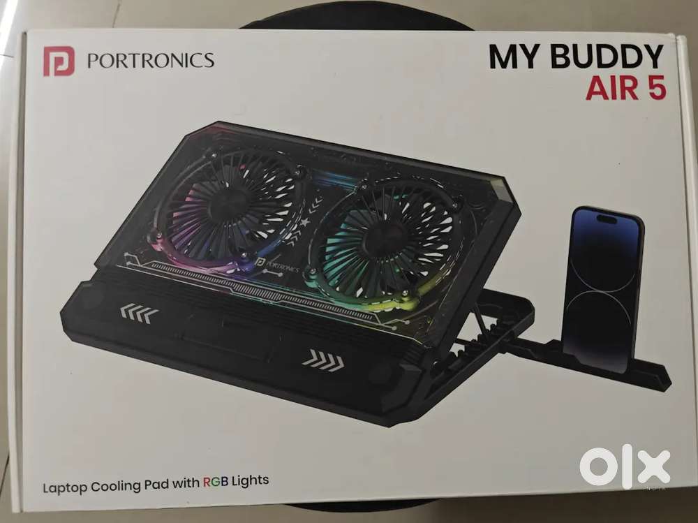 Portronics My Buddy Air 5 Laptop Cooling Pad with Dual Cooling Fans